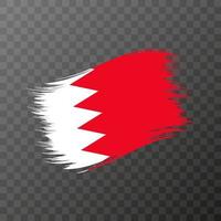 Bahrain national flag. Grunge brush stroke. Vector illustration on transparent background.