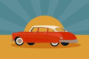 Retro-style vector illustration. Retro car.