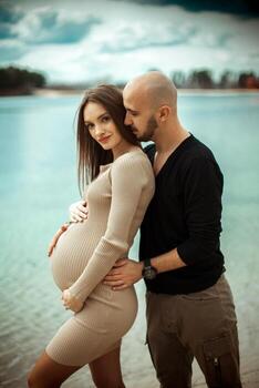 Lovely young future parents photo