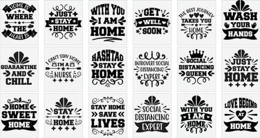 Stay Home Svg Design Bundle vector