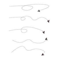 Vector set of dashed line arrows