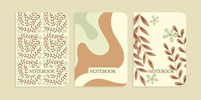 Cover page templates. Universal abstract layouts. for notebooks, planners, brochures, books, catalogs. hand drawn floral pattern. Vector. vector
