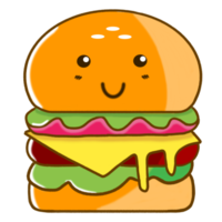 illustration de dessin animé de hamburger png