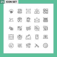 Modern Set of 25 Lines Pictograph of make beauty page make up meal Editable Vector Design Elements