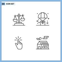 4 Creative Icons Modern Signs and Symbols of gdpr click baluance logistic gesture Editable Vector Design Elements