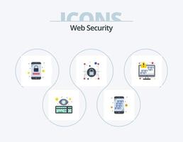 paquete de iconos planos de seguridad web 5 diseño de iconos. cifrado de datos. seguridad. búsqueda. candado. Seguridad móvil vector