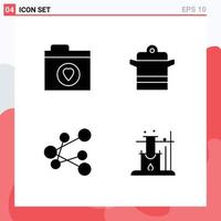 4 Creative Icons Modern Signs and Symbols of favorite link cooker pan like Editable Vector Design Elements