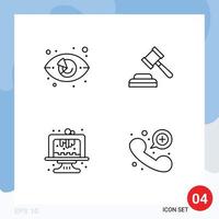 Universal Icon Symbols Group of 4 Modern Filledline Flat Colors of chart birthday market watch judge dessert Editable Vector Design Elements