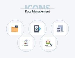 Data Management Flat Icon Pack 5 Icon Design. checklist. globe. folder. global business. business vector
