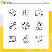 Modern Set of 9 Outlines and symbols such as seo clip management light halogen Editable Vector Design Elements