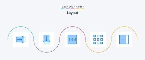 Paquete de 5 íconos azules de diseño que incluye . cuadrícula. vector