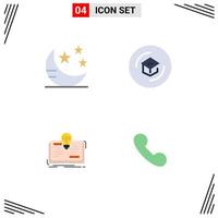 Pictogram Set of 4 Simple Flat Icons of mode book star knowledge novel Editable Vector Design Elements
