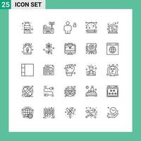 25 Universal Lines Set for Web and Mobile Applications home development tools avatar designing tools unlocked Editable Vector Design Elements