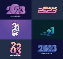 Big Set of 2023 Happy New Year logo text design 2023 number design template vector