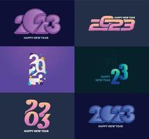 Big Set of 2023 Happy New Year logo text design 2023 number design template vector