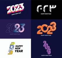 Big Collection of 2023 Happy New Year symbols Cover of business diary for 2023 with wishes vector