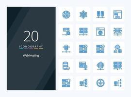 20 Web Hosting Blue Color icon for presentation vector