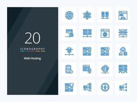 20 Web Hosting Blue Color icon for presentation vector