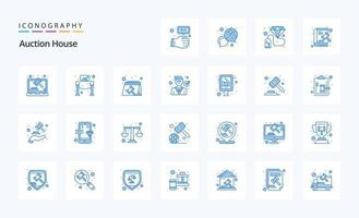 25 Auction Blue icon pack vector