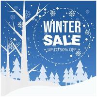 Winter sale poster design vector