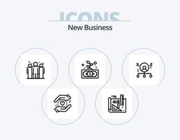 New Business Line Icon Pack 5 Icon Design. money. pen. explanation. bulb. business vector