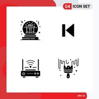 Pack of creative Solid Glyphs of present start gift beginning wifi Editable Vector Design Elements