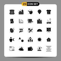 25 iconos creativos signos y símbolos modernos de auditoría shrit apple gym marcador elementos de diseño vectorial editables vector