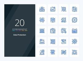 20 Data Protection Blue Color icon for presentation vector