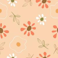 Cute hand drawn vintage floral pattern seamless  background vector