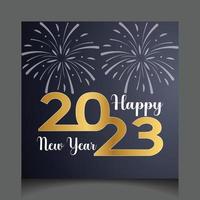 Happy New Year 2023 Vector Design Social Media Template