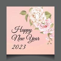 Happy new year 2023 vector design social media template