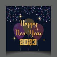 Happy New Year 2023 Vector Design Social Media Template