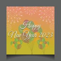 Happy New Year 2023 Vector Design Social Media Template