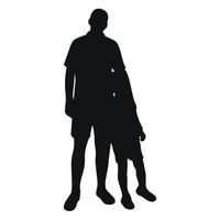 Dad and son silhouette vector