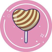 ilustración de dibujos animados de deliciosos dulces en forma de corazón de chocolate. concepto de comida de san valentin vector
