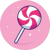 Simple cartoon illustration of a pink lollipop. Food concept. isolated background vector