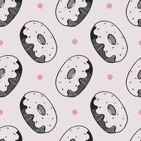 Cool Donuts pattern, hand drawn doodle style, 90s retro  vibe vector