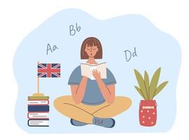 English class concept, online foreign language learning vector