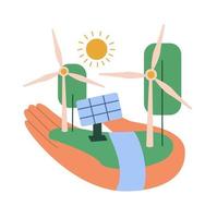 Save the planet and energy concept vector