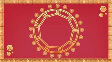 Chinese New Year Background Template. Happy lunar year frame background with ornament vector in 4K ratio. suitable for ad poster background.