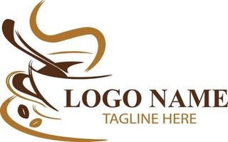 hot coffee shop , cafeteria , restaurant , cafe , cafeteria , coffee beans vector logo design