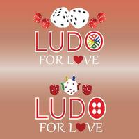 Ludo game logo design with dice. Color Vector Ludo Board Game