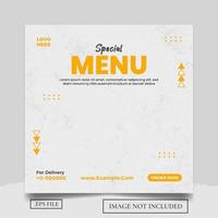 Delicious Food Menu Social Media Post Template vector