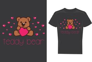 diseño de camiseta de oso de peluche para hombres, mujeres y niños vector