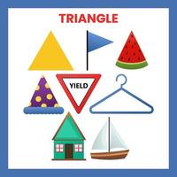 aprender la forma del triángulo para niños vector