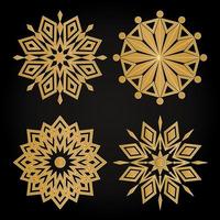 Set of gold mandala vector