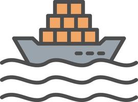 icono de vector de barco de carga