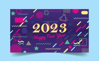 Happy New Year 2023 web banner for B vector