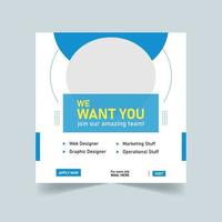 We are hiring poster template for social media post vector