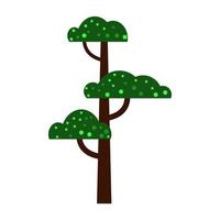 dibujos animados de un solo árbol vector